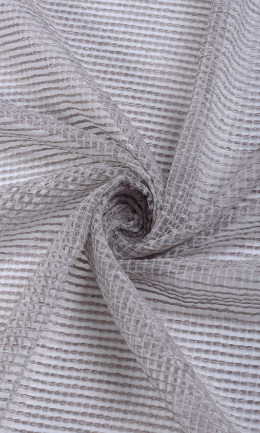 Check Weave Sheer Home Decor Fabric Sample (Grey)