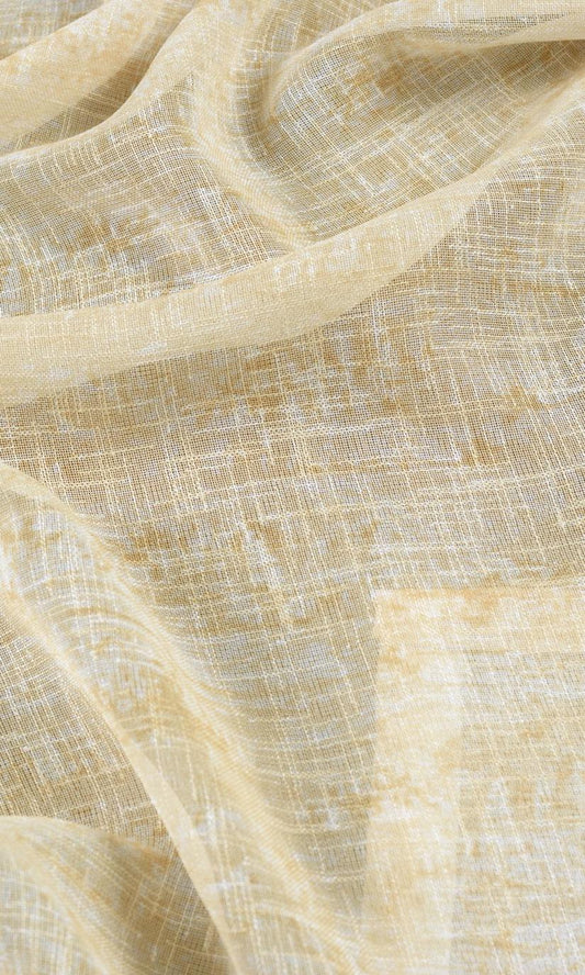 Textured Sheer Home Decor Fabric Sample (Honey Yellow/ Pale Orange)