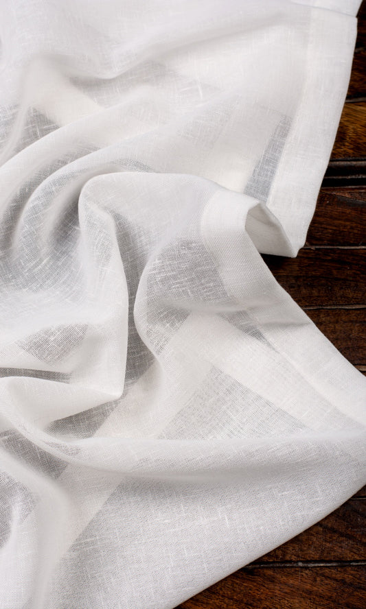 Textured Sheer Home Decor Fabric Sample (White)