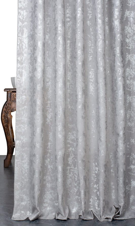 Metallic Accents Sheer Window Curtains (Gray)