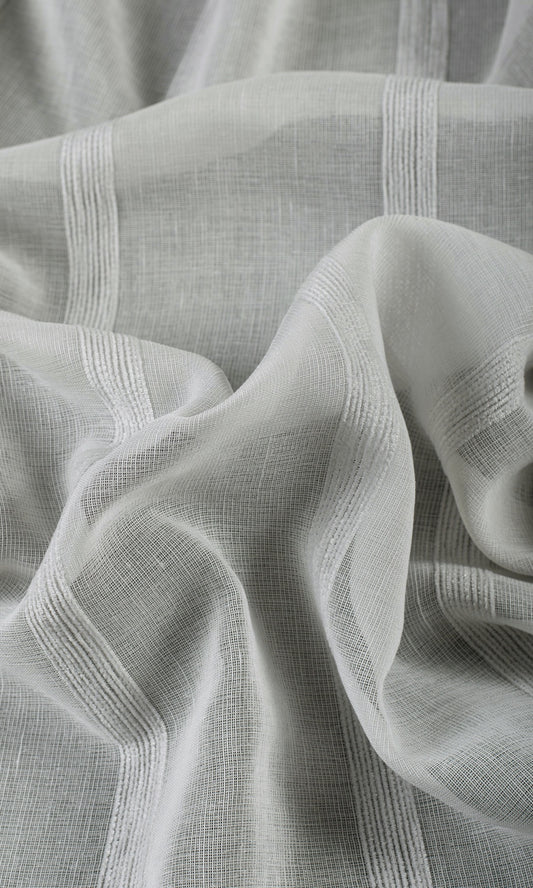 Striped Sheer Home Decor Fabric Sample (Grey)