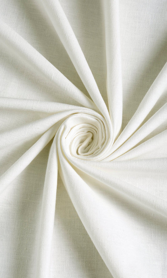 Poly-Cotton Blend Home Décor Fabric By the Yard (White)