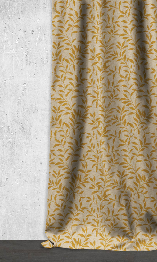 Dimout Floral Home Décor Fabric By the Yard (Yellow/ Ivory)