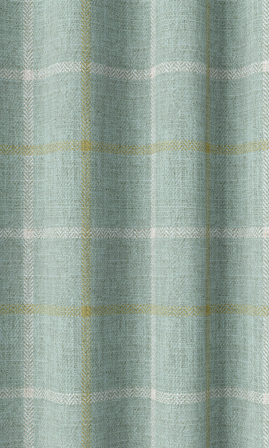 Check Patterned Home Decor Fabric Sample (Aqua Blue)
