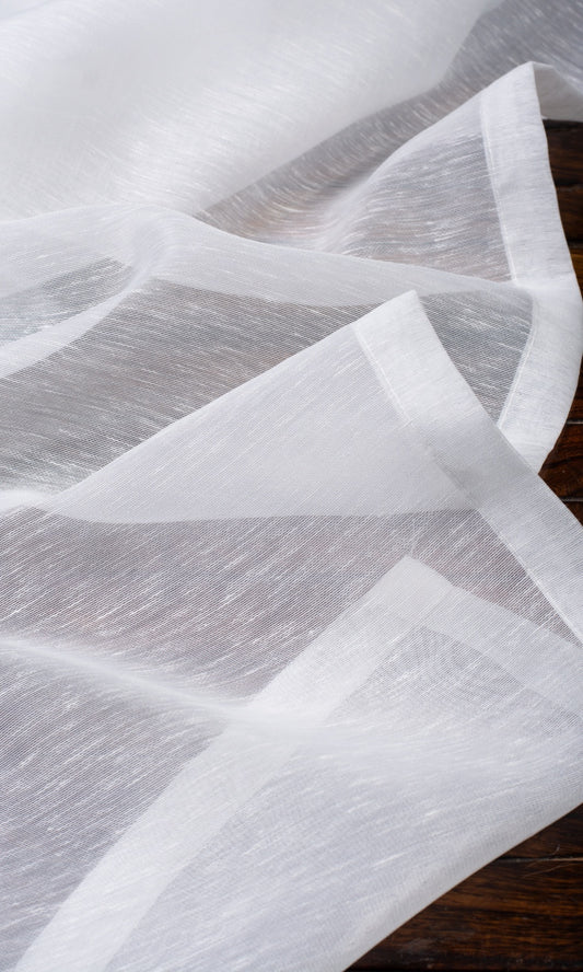 Sheer / Voile Home Decor Fabric Sample (Snow White)