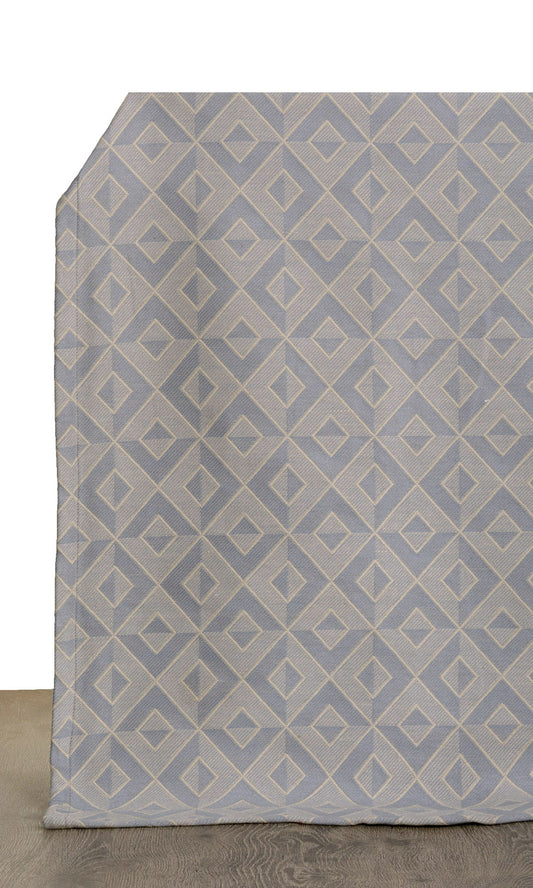 Geometric Curtain Panels (Slate Grey/ Beige)