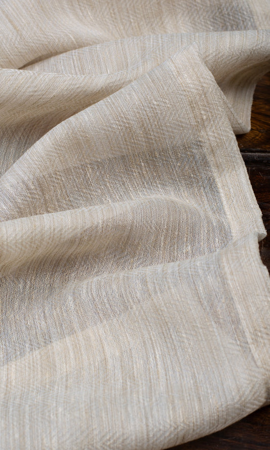 Textured Sheer Home Décor Fabric By the Yard (Ivory Beige)