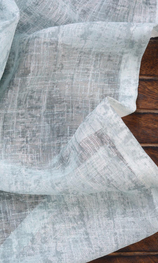 Textured Sheer Home Décor Fabric By the Yard (Blue)
