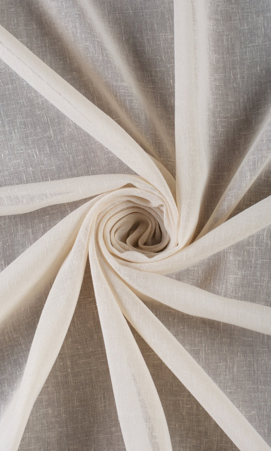 Plain Sheer Home Décor Fabric By the Yard (Warm Ivory/ Pale Beige)