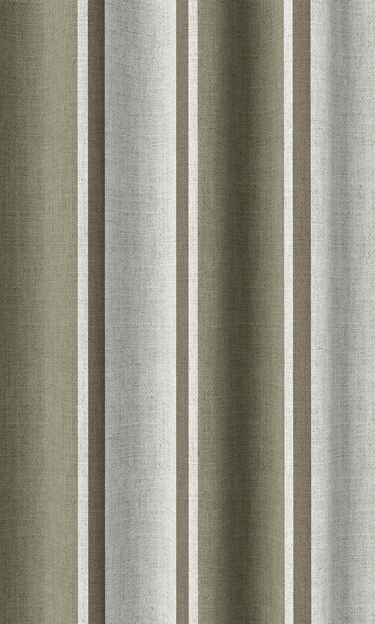 Striped Curtain Panels (Green/ Brown)
