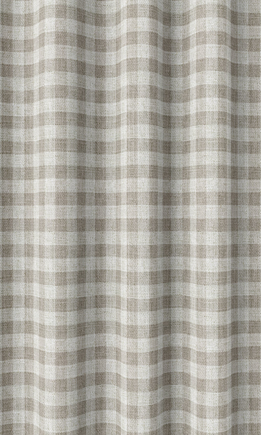 Check Patterned Home Decor Fabric Sample (Grey/ White)