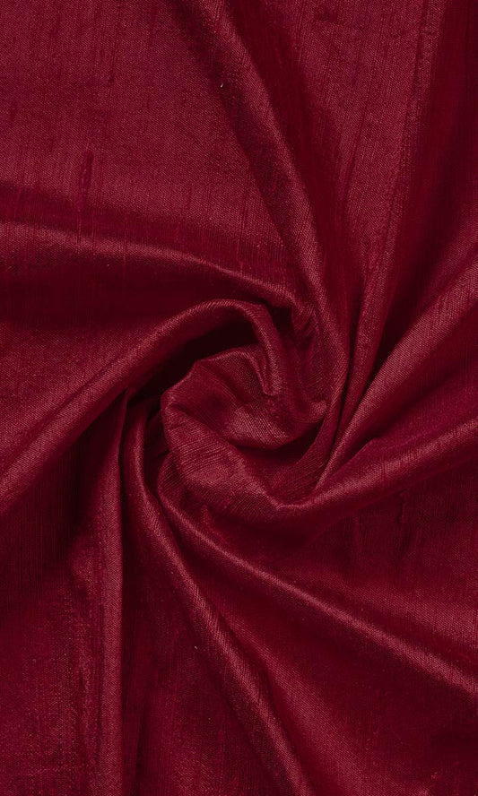 Pure Silk Window Curtains (Raspberry Red)