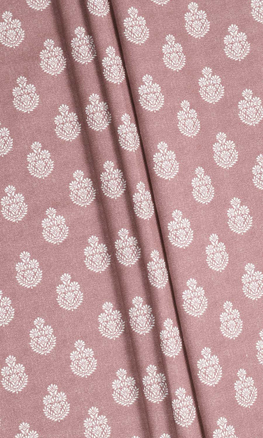 Floral Cotton Home Decor Fabric Sample (Blush Red/ Pink)