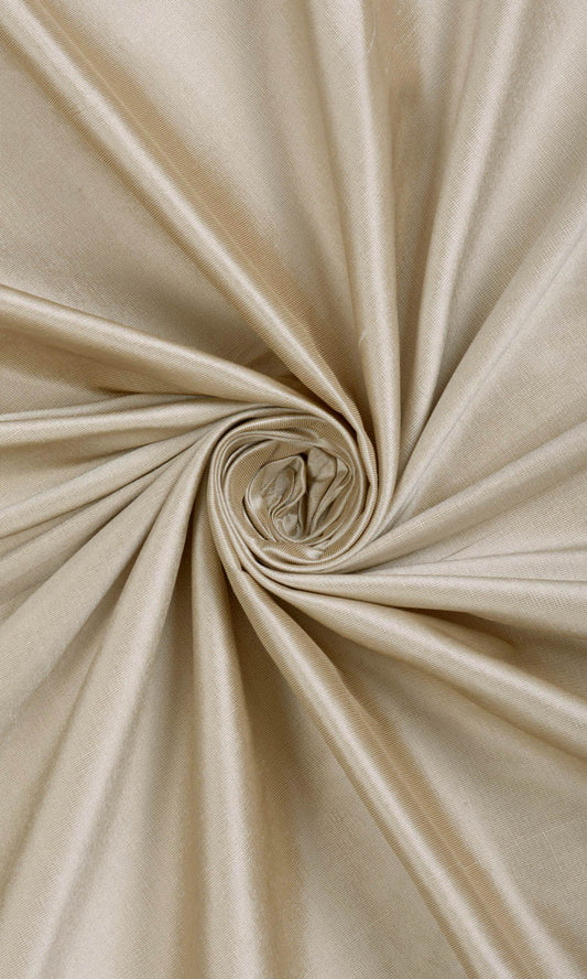 Shantung Silk Home Decor Fabric By the Yard (Ecru/ Tan Brown)