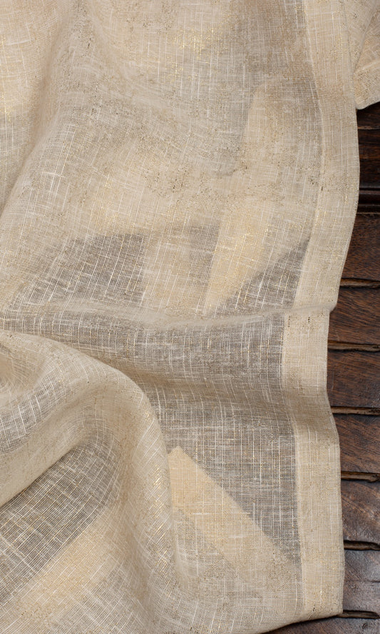 Metallic Accents Sheer Home Decor Fabric By the Yard (Beige)