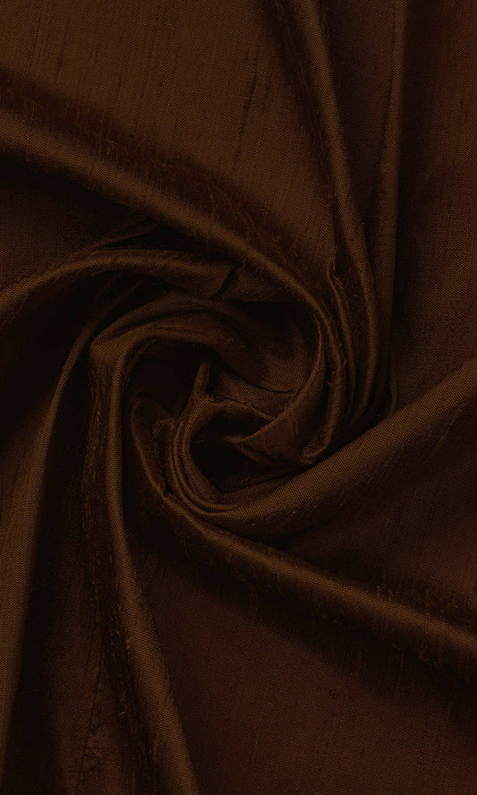 Pure Silk Curtain Panels (Brown)