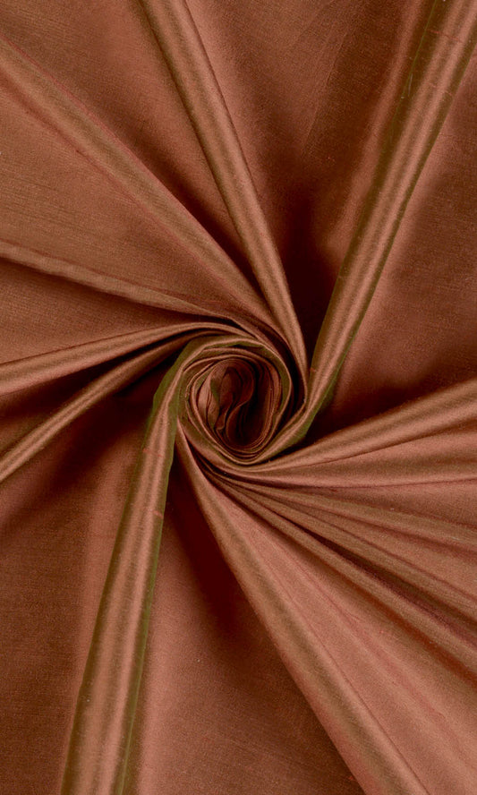 Shantung Silk Home Decor Fabric By the Yard (Deep Orange)
