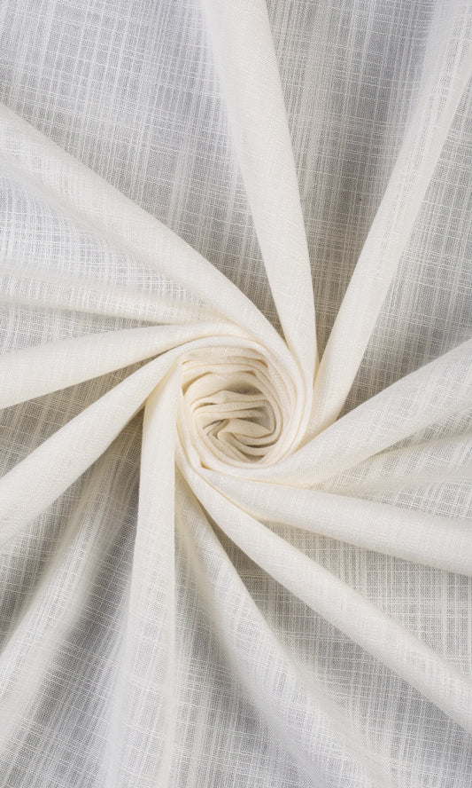 Linen-Texture Semi-Sheer Home Decor Fabric Sample (Off-White)