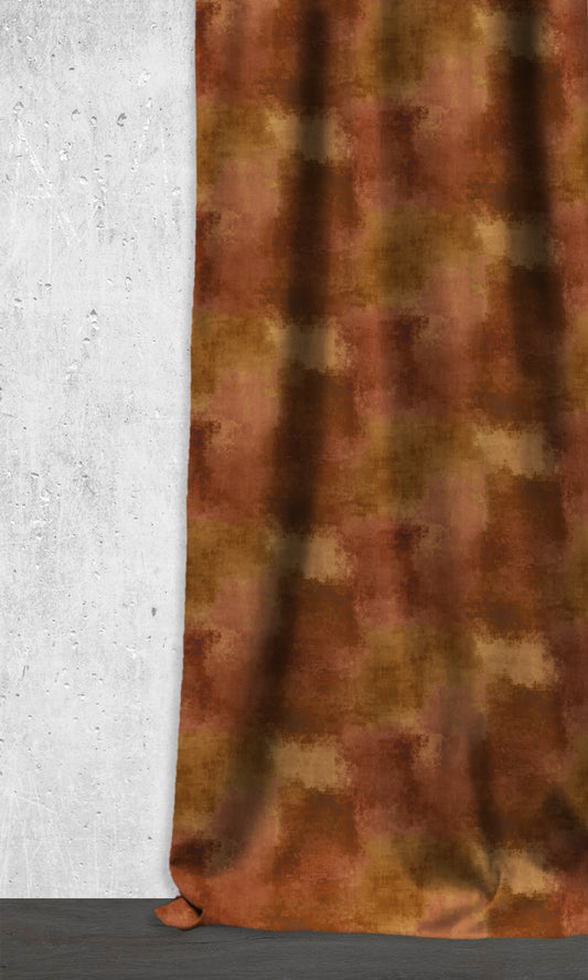 Dimout Home Decor Fabric Sample (Orange/ Red/ Brown)