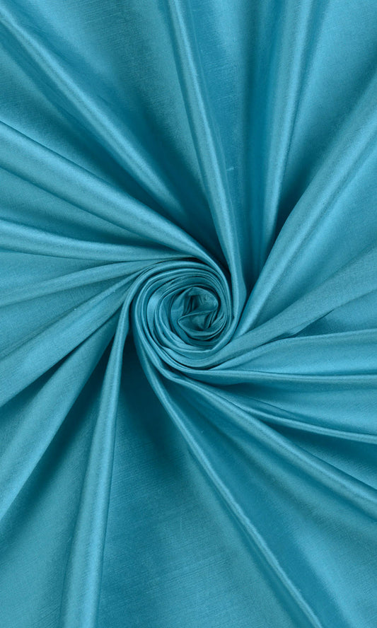 Shantung Silk Home Decor Fabric By the Yard (Aqua Blue)