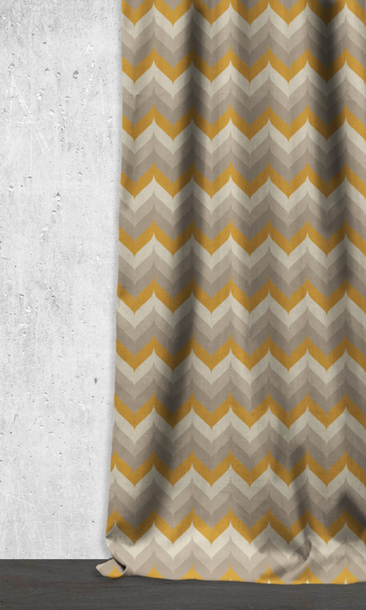 Light Blocking Window Curtains (Honey Yellow/ Grey)