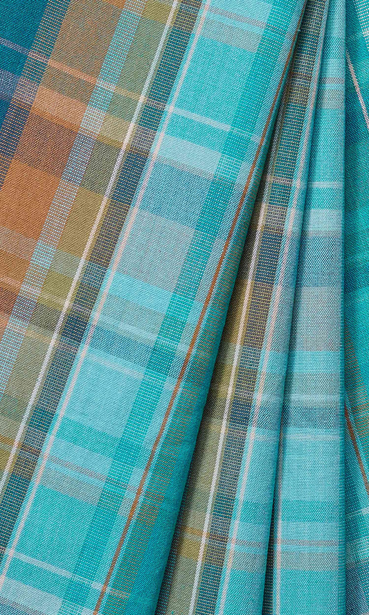 Cotton Roman Shades (Blue)