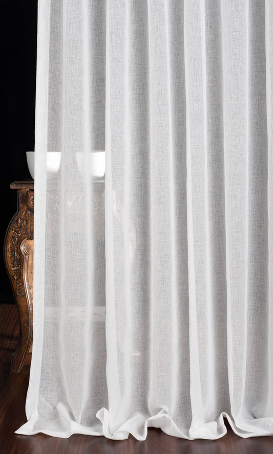 Plain Sheer Home Decor Fabric Sample (White)