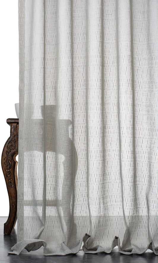 Textured Sheer Home Decor Fabric Sample (Warm Gray)