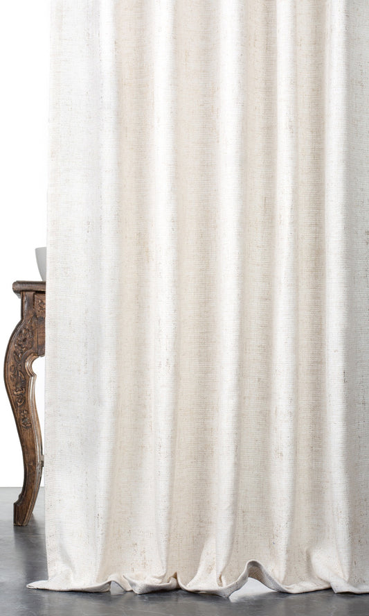 Metallic Accents Home Décor Fabric By the Yard (Cream/ Golden)