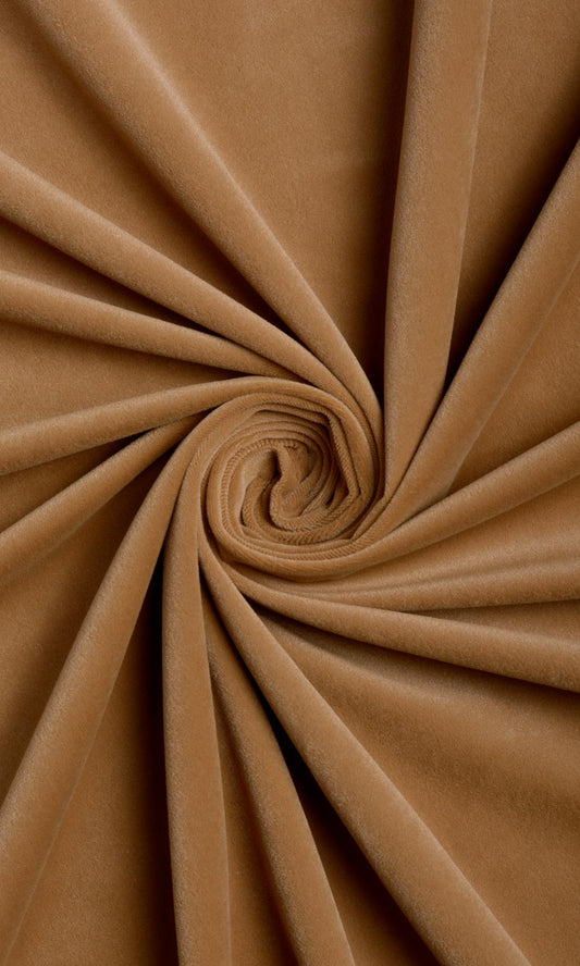 Velvet Home Decor Fabric Sample (Burnt Orange/ Brown)