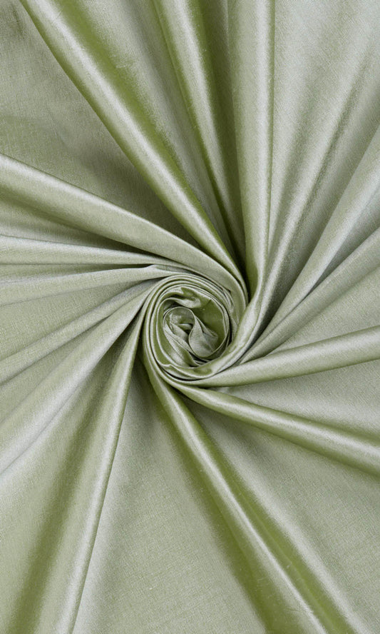 Shantung Silk Curtain Panels (Celadon Green)