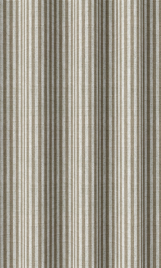 Striped Print Home Decor Fabric By the Yard (Smoky Brown/ White)