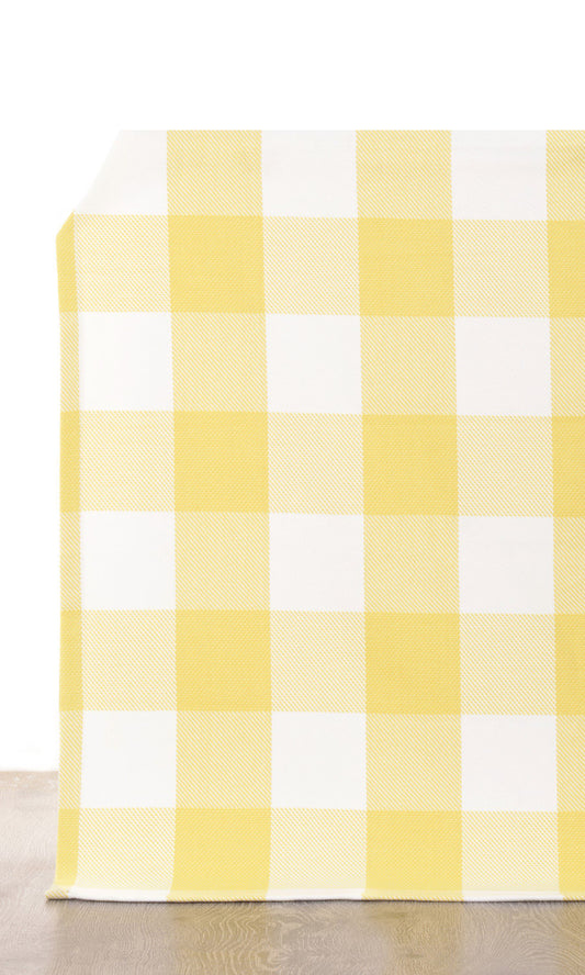 Buffalo Check Home Decor Fabric Sample (Lemon Yellow/ White)