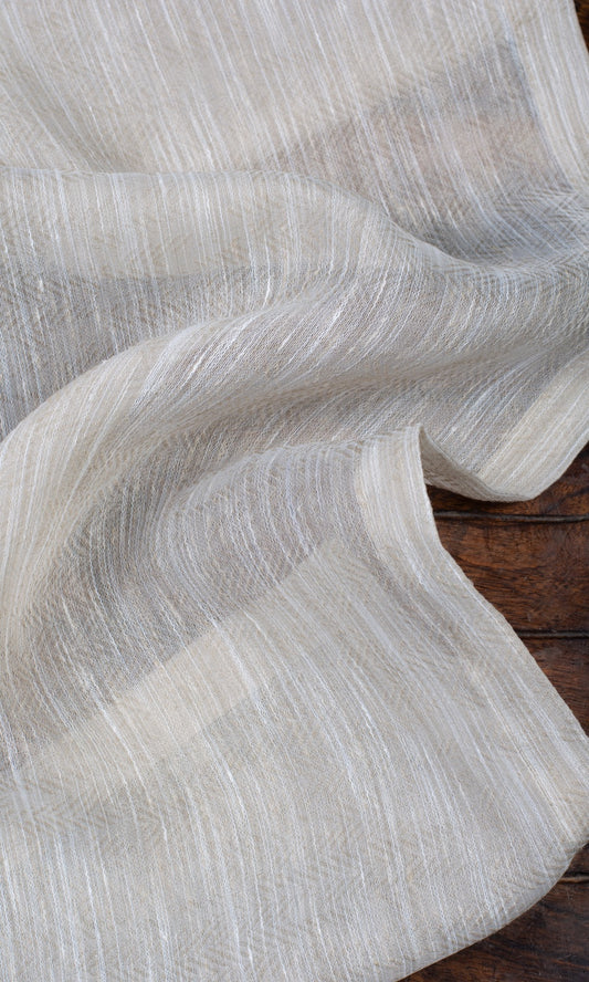 Textured Sheer Home Décor Fabric By the Yard (Greige/ Cream)