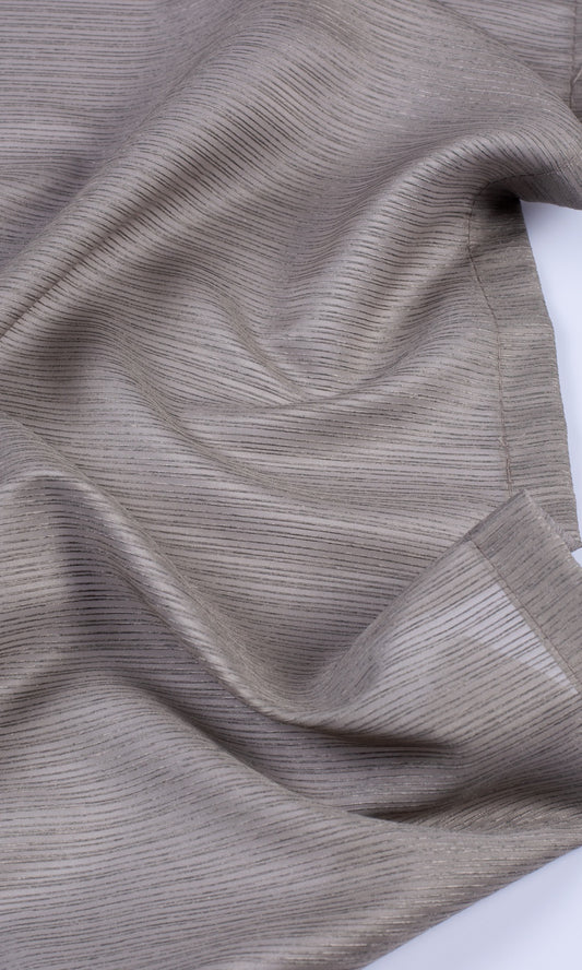 Striped Sheer Home Decor Fabric Sample (Coffee Brown)