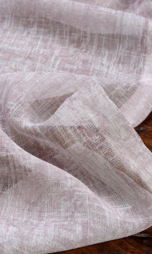 Textured Sheer Roman Shades (Pale Pink)