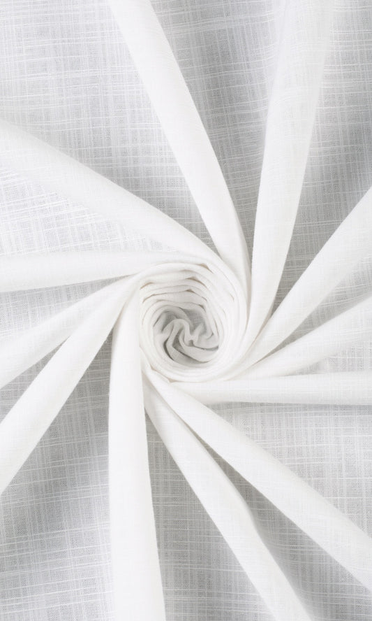 Linen-Texture Curtain Panels (White)