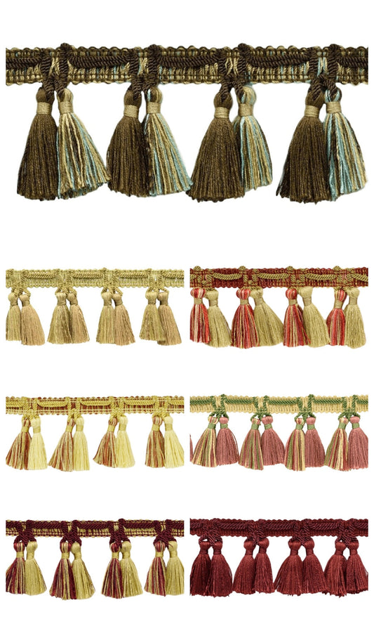 Roman shades with tassel trims