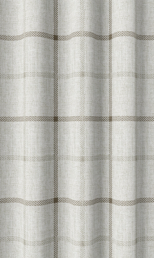 Modern Striped Print Roman Shades (White/ Beige)