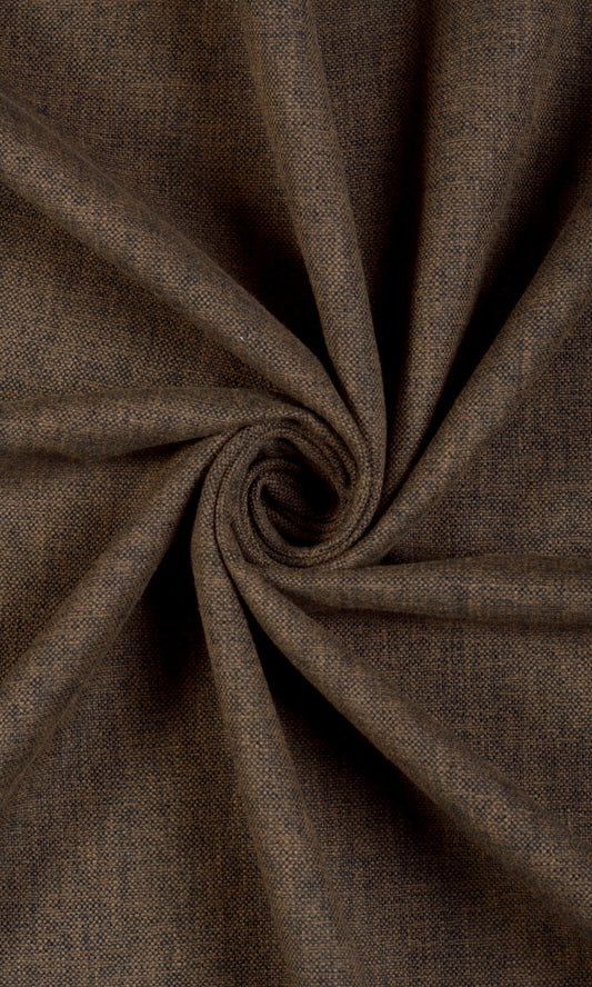 Poly-Linen Window Curtains (Umber Brown/ Cedar Brown)