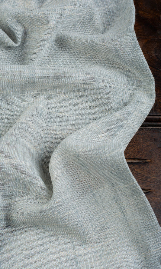 Semi-Sheer Linen Texture Home Decor Fabric Sample (Aqua Blue)