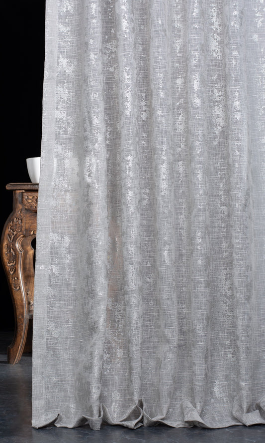 Semi-Sheer Home Decor Fabric Sample (Gray/ Silver)
