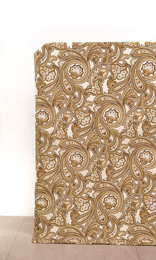 Paisley Curtain Panels (Beige/ Yellow/ Umber)
