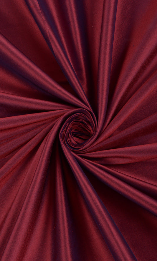 Shantung Silk Home Decor Fabric Sample (Crimson Red)