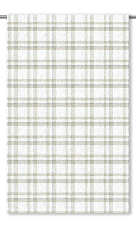 Windowpane Check Drapery (Beige/ White)
