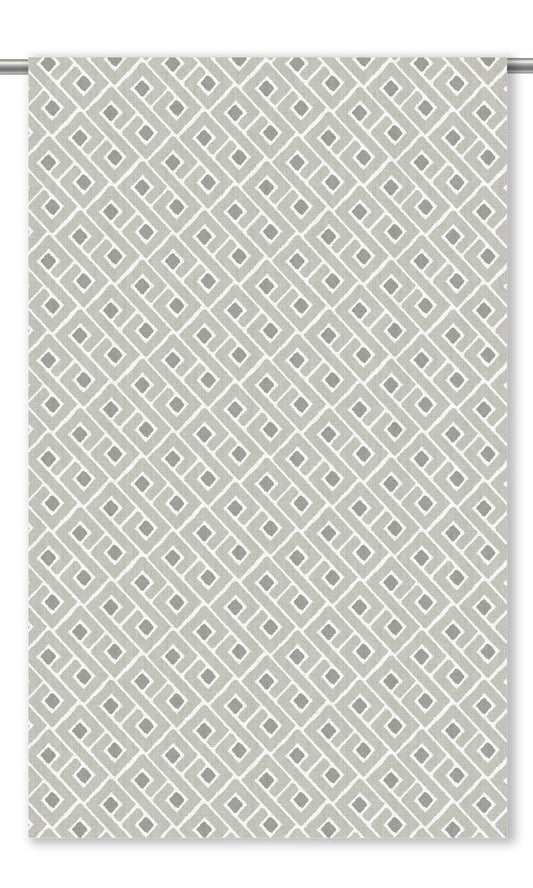 Lattice Check Roman Blinds (Cloud Gray/ Steel Gray)