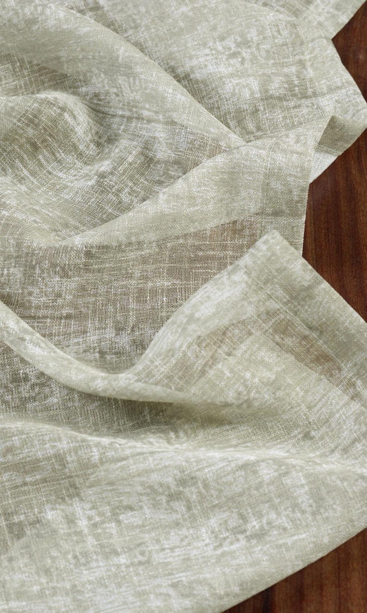 Textured Sheer Drapery (Grey-Green)