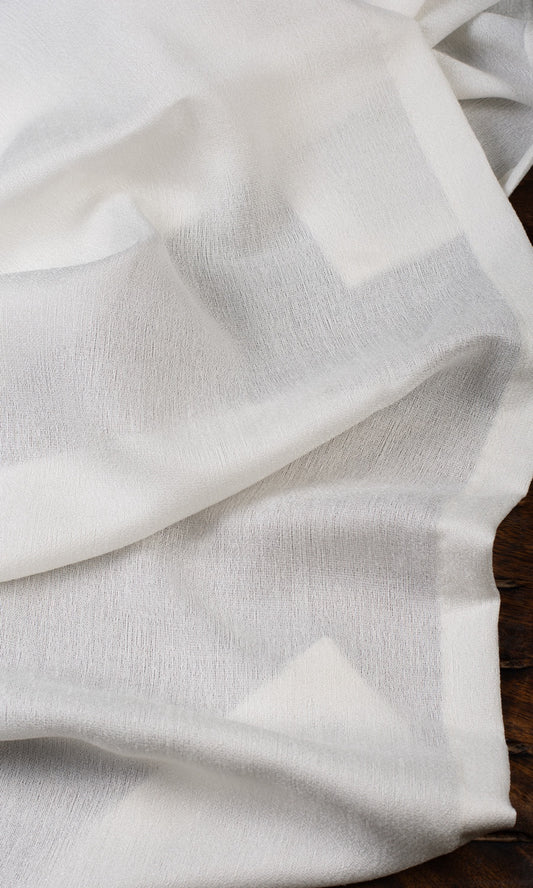 Plain Semi-Sheer Home Decor Fabric Sample (White)