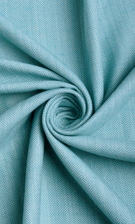 Herringbone Textured Window Curtains (Blue)