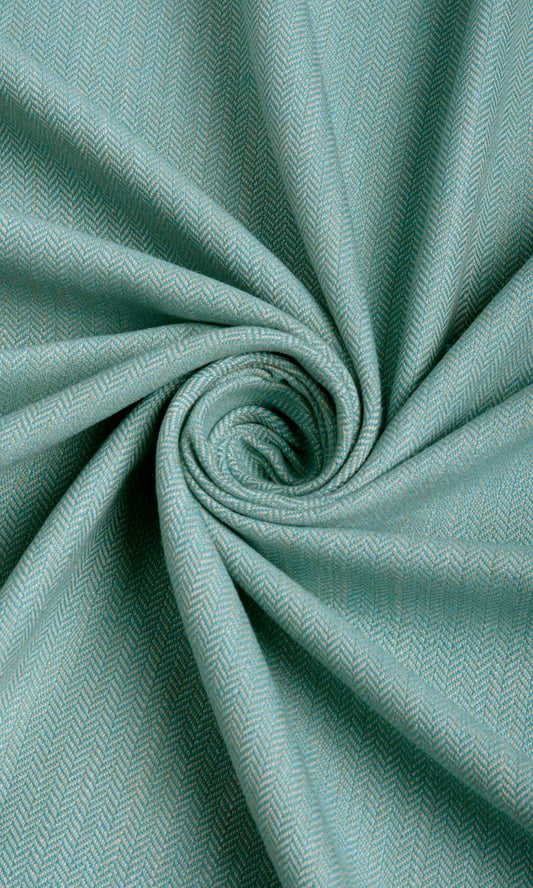 Herringbone Textured Curtain Panels (Turquoise Blue)